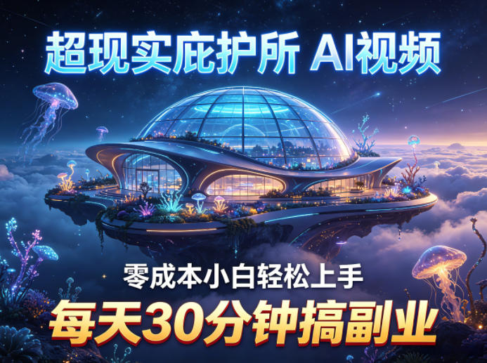 超现实庇护所AI视频项目拆解,零成本小白轻松上手,每天30分钟搞副业-水滴知识网