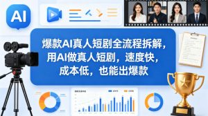 爆款AI真人短剧全流程拆解，用AI做真人短剧，速度快，成本低，也能出爆款-水滴知识网