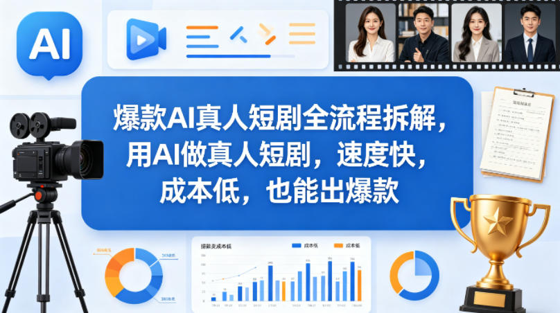 爆款AI真人短剧全流程拆解,用AI做真人短剧,速度快,成本低,也能出爆款-水滴知识网