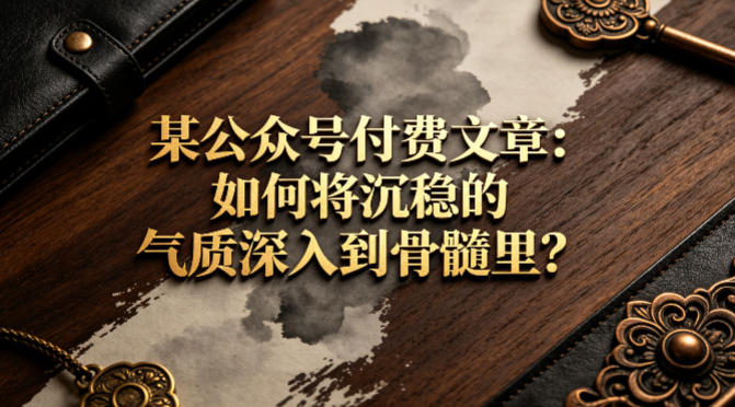 某公众号付费文章:如何将沉稳的气质深入到骨髓里?-水滴知识网