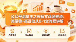 公众号流量主之长短文鸡汤赛道,流量稳+高互动,从0-1全流程讲解-水滴知识网