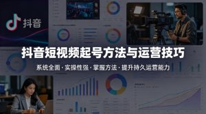 抖音短视频起号方法和运营技巧,内容系统全面实操性强,掌握起号方法,提升账号持久运营能力-水滴知识网