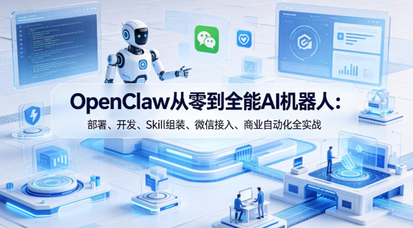 OpenClaw从零到全能AI机器人:部署、开发、Skill组装、微信接入、商业自动化全实战-水滴知识网