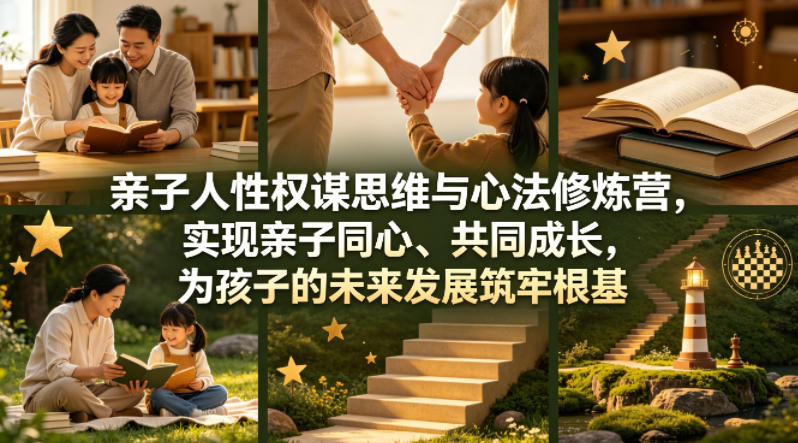 亲子人性权谋思维与心法修炼营,实现亲子同心、共同成长,为孩子的未来发展筑牢根基【音频】-水滴知识网