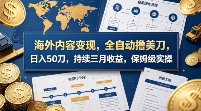 海外内容变现,全自动撸美刀,日入50刀,持续三月收益,保姆级实操【揭秘】-水滴知识网