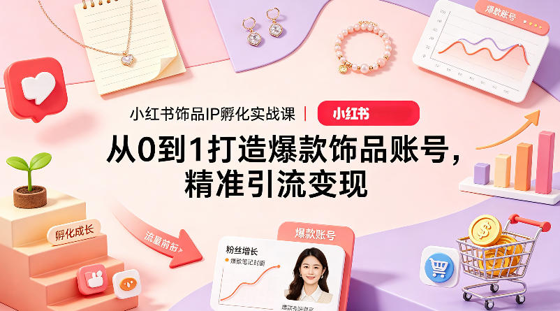 小红书饰品IP孵化实战课|从0到1打造爆款饰品账号,精准引流变现-水滴知识网