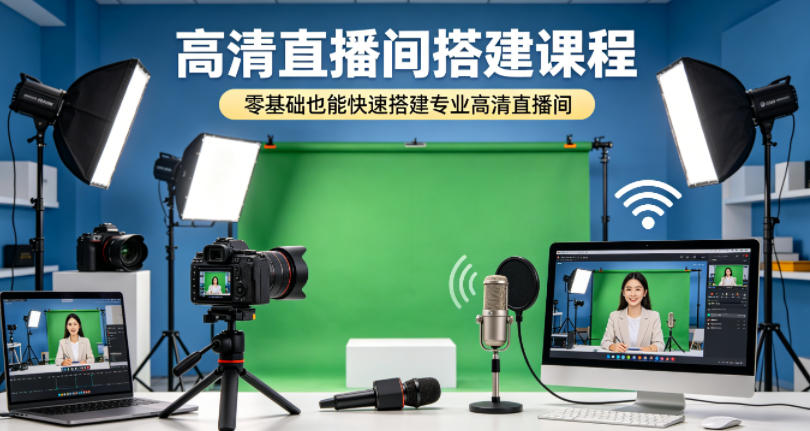 高清直播间搭建课程,零基础也能快速搭建专业高清直播间-水滴知识网