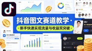 抖音图文赛道教学,某大V精选教学,新手也能快速实现流量与收益双突破-水滴知识网