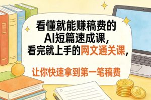 看懂就能賺稿费的AI短篇速成课,看完就上手的网文通关课,让你快速拿到第一笔稿费(更新4月)-水滴知识网