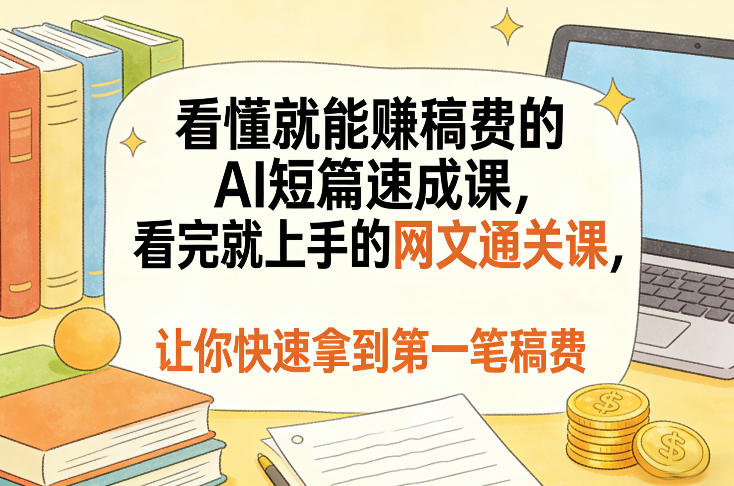 看懂就能賺稿费的AI短篇速成课,看完就上手的网文通关课,让你快速拿到第一笔稿费(更新4月)-水滴知识网