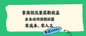 靠高效流量获取收益,零成本全自动阅读模拟器2.0全新玩法,单窗口高达50+蓝海小众项目【揭秘】-水滴知识网