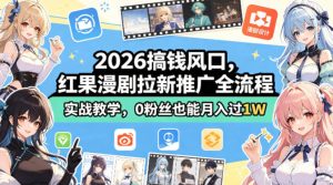 2026搞钱风口,红果漫剧拉新推广全流程实战教学,0粉丝也能月入过1W-水滴知识网