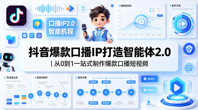 抖音爆款口播IP打造智能体2.0|从0到1一站式制作爆款口播短视频-水滴知识网