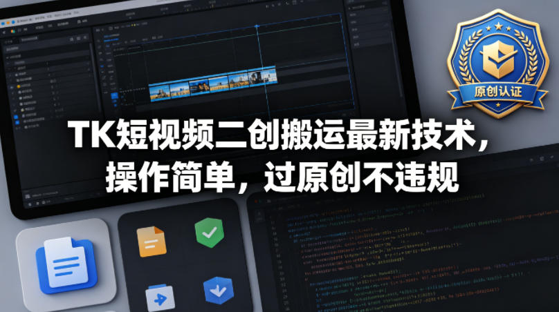 TK短视频二创搬运最新技术,操作简单,过原创不违规-水滴知识网