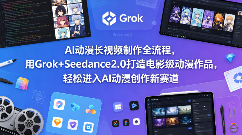 AI动漫长视频制作全流程,用Grok+Seedance2.0打造电影级动漫作品,轻松进入AI动漫创作新赛道-水滴知识网