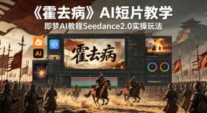 《霍去病》AI短片教学，即梦AI教程Seedance2.0实操玩法-水滴知识网