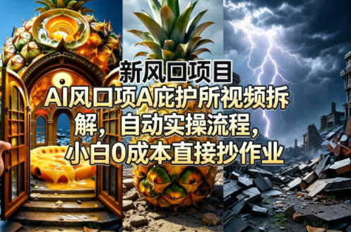 新风口项目AI庇护所视频拆解,自动实操流程,小白0成本直接抄作业-水滴知识网