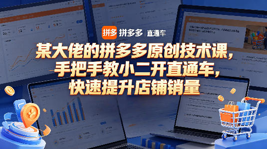 某大佬的拼多多原创技术课,手把手教小二开直通车,快速提升店铺销量-水滴知识网
