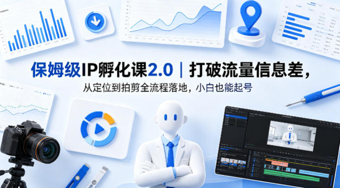 保姆级IP孵化课2.0|打破流量信息差,从定位到拍剪全流程落地,小白也能起号-水滴知识网