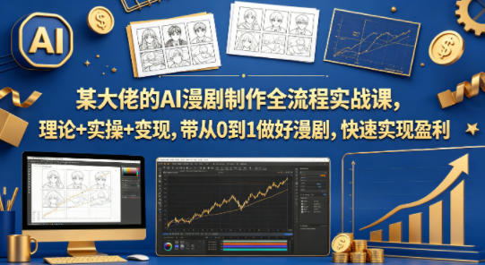 某大佬的AI漫剧制作全流程实战课,理论+实操+变现,带从0到1做好漫剧,快速实现盈利-水滴知识网