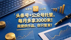 头条号+公众号托管,每月多拿3000米!我提供作品,你只管发!【揭秘】-水滴知识网