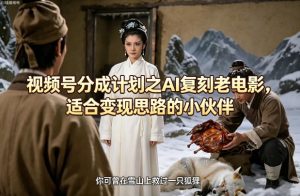 视频号分成计划之AI复刻老电影,适合变现思路的小伙伴-水滴知识网