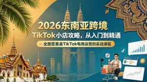 2026东南亚跨境TikTok小店攻略,从入门到精通、全面覆盖TikTok电商运营的实战课程(更新4月)-水滴知识网