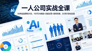 一人公司实战全课｜36种起盘賺钱计划，100节AI赋能+流量运营+案例拆解，从0到1轻松起盘-水滴知识网
