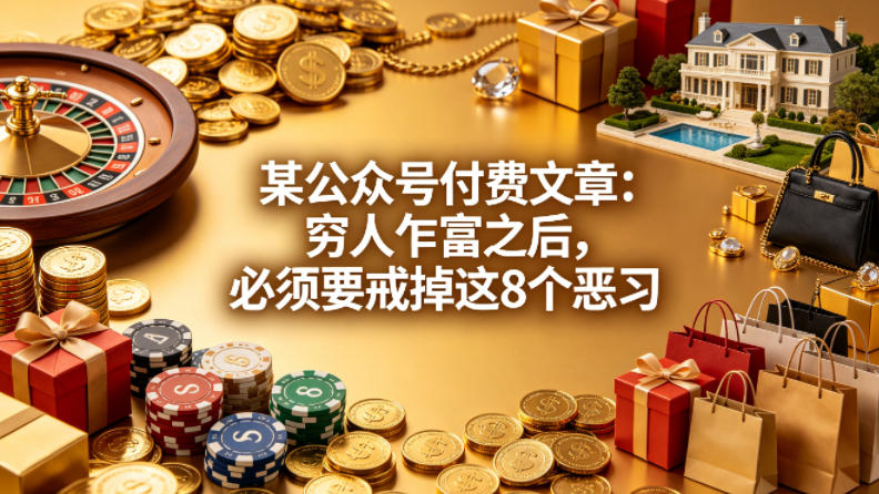 某公众号付费文章:穷人乍富之后,必须要戒掉这8个恶习-水滴知识网