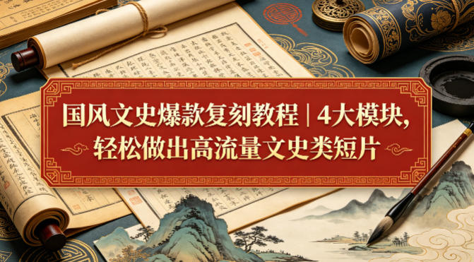 国风文史爆款复刻教程｜4大模块，轻松做出高流量文史类短片-水滴知识网
