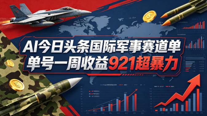 AI今日头条国际军事赛道,单号一周收益921,超暴力-水滴知识网