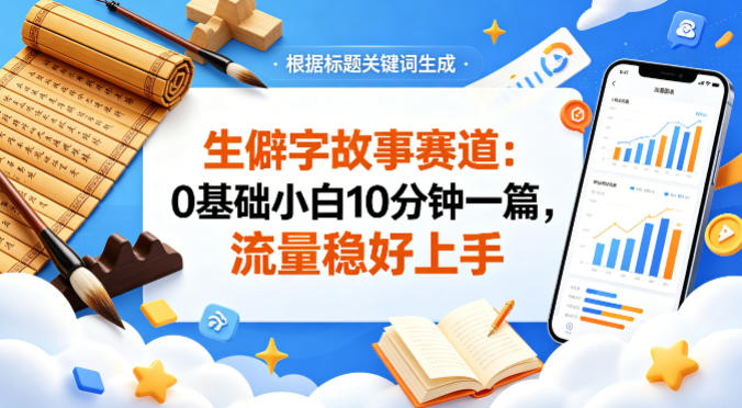 公众号流量主——生僻字故事赛道,流量稳,好上手,0基础小白也能10分钟一篇-水滴知识网