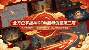 全方位掌握AIGC动画特训营第三期,从分镜到成片,打造国风爆款动画,抢占AI视觉创作赛道红利-水滴知识网