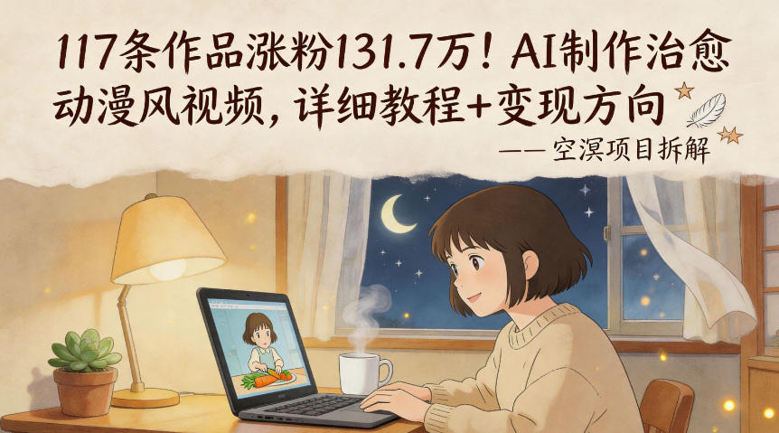 117条作品涨粉131.7W!AI制作治愈动漫风视频,详细教程+变现方向-水滴知识网