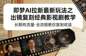 即梦AI拉新最新玩法之出镜复刻经典影视剧教学,长期有流量,全流程教你复制收益-水滴知识网