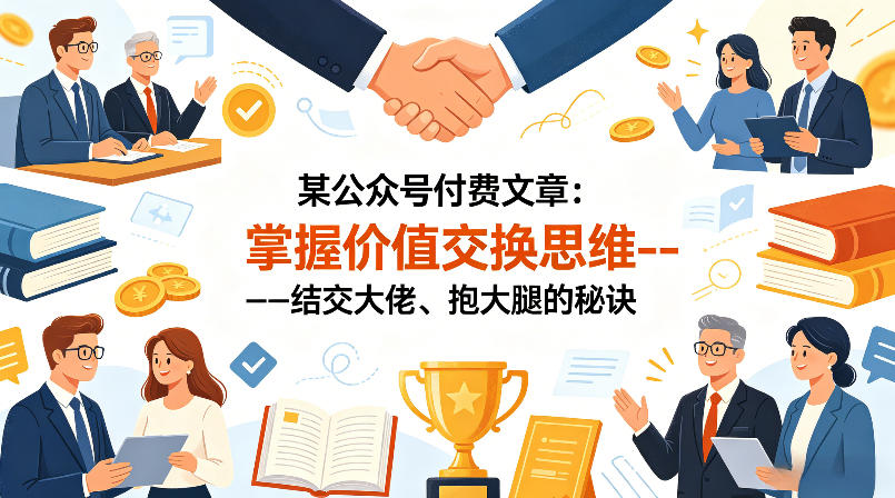 某公众号付费文章:掌握价值交换思维—-结交大佬、抱大腿的秘诀-水滴知识网