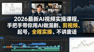 2026最新AI视频实操课程,手把手带你用AI做漫剧、剪视频、起号,全程实操、不讲废话-水滴知识网