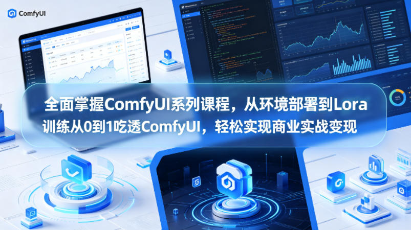 全面掌握ComfyUI系列课程,从环境部署到Lora训练从0到1吃透ComfyUI,轻松实现商业实战变现-水滴知识网