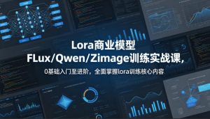 系统性学习Lora商业模型FLux/Qwen/Zimage训练实战课,0基础入门至进阶,全面掌握lora训练核心内容-水滴知识网