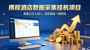 携程酒店全自动浏览掘金项目,稳定可矩阵单窗口收益40+,可批量矩阵放大收益【揭秘】-水滴知识网