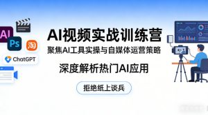 AI视频实战训练营，聚焦AI工具实操与自媒体运营策略，深度解析热门AI应用，拒绝纸上谈兵-水滴知识网