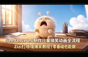 Seedance 2.0制作儿童搞笑动画全流程Zizi打喷嚏爆笑教程|零基础也能做-水滴知识网