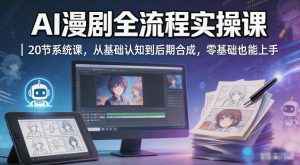 AI漫剧全流程实操课|20节系统课,从基础认知到后期合成,零基础也能上手-水滴知识网