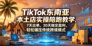 TikTok东南亚本土店实操陪跑教学,7天出单,30天稳定盈利,轻松碾压传统跨境模式-水滴知识网