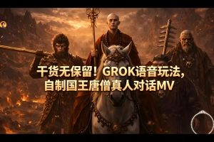 干货无保留!GROK语音玩法,自制国王唐僧真人对话MV-水滴知识网