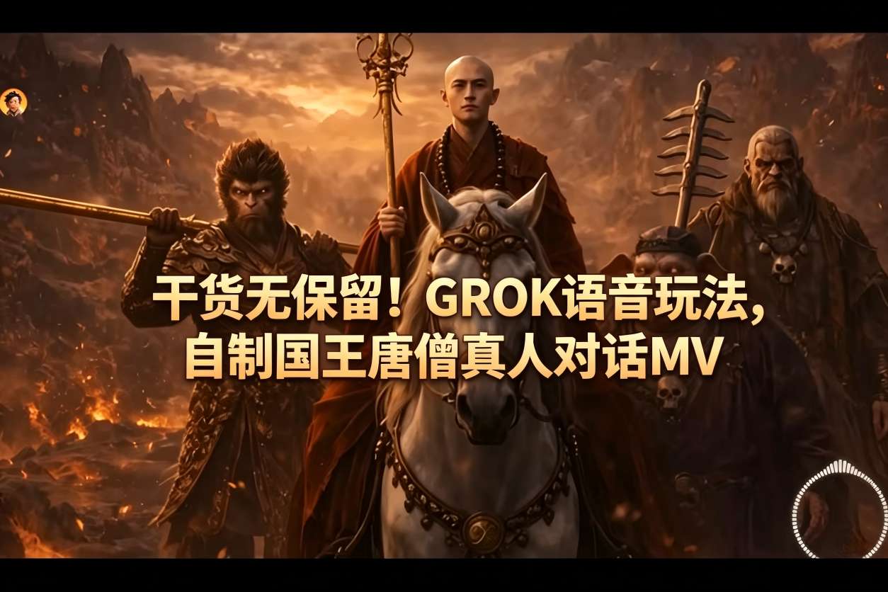 干货无保留！GROK语音玩法，自制国王唐僧真人对话MV-水滴知识网
