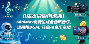 0成本做原创歌曲!MiniMax免费生成全曲风音乐,短视频BGM,开启AI音乐变现-水滴知识网