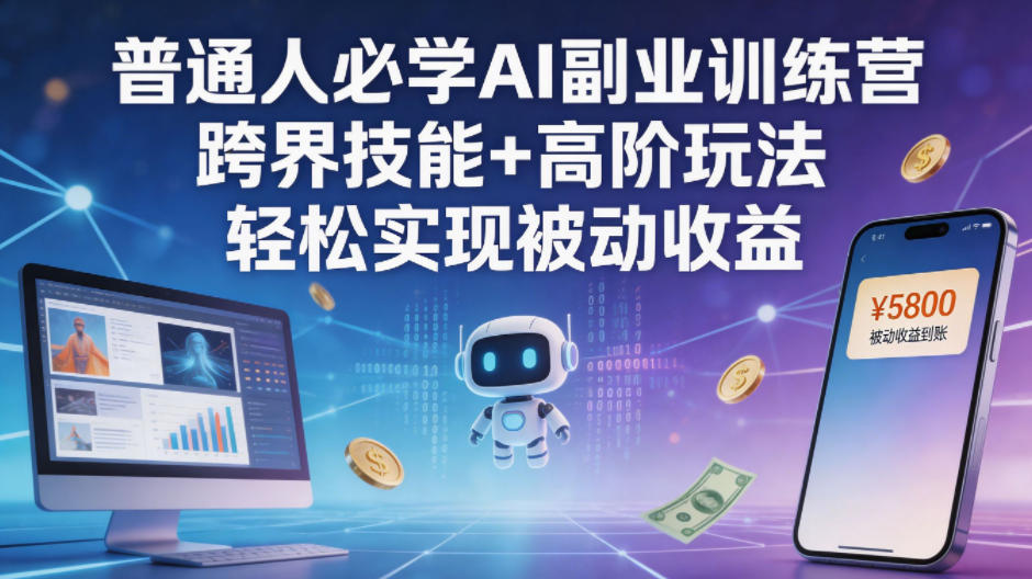 普通人必学AI副业训练营跨界技能+高阶玩法轻松实现被动收益-水滴知识网