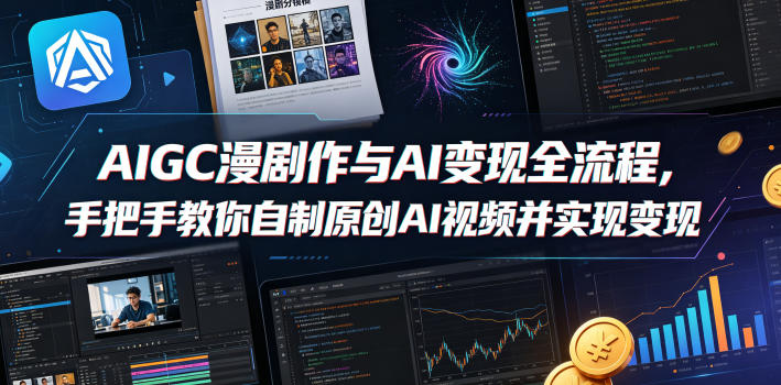 AIGC漫剧创作与AI变现全流程,手把手教你自制原创AI视频并实现变现-水滴知识网