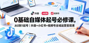 0基础自媒体起号必修课,从0到1起号|抖音+小红书+视频号全域运营变现课-水滴知识网